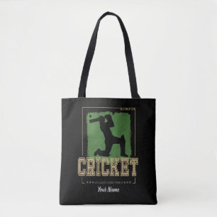 Cricket Batsman Vintage Pitcher Player Coach Tote Bag