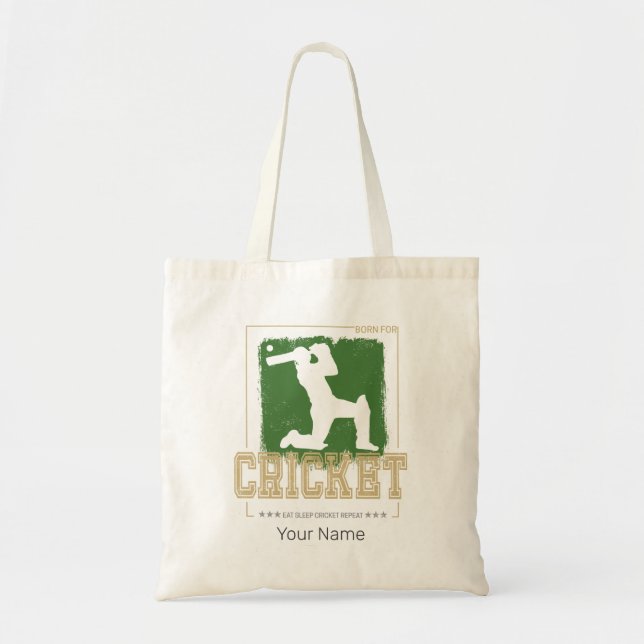 Cricket Batsman Vintage Pitcher Player Coach Tote Bag (Front)