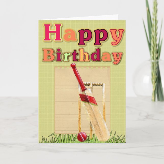 Cricket birthday card (Front)
