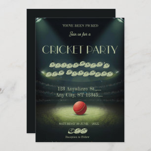 Cricket Birthday Party Sports Invitation
