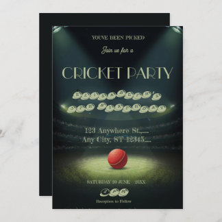 Cricket Birthday Party Sports Invitation