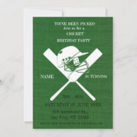 Cricket Birthday Party Sports Invitation 