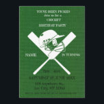 Cricket Birthday Party Sports Invitation<br><div class="desc">Elevate your cricket-themed birthday celebration with our Cricket Birthday Party Sports Invitation! Designed for fans of the sport, this invitation captures the excitement and spirit of cricket. Featuring iconic cricket elements like bats, balls, and wickets, it sets the perfect tone for a fun and sporty birthday bash. Whether you're hosting...</div>