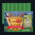 Cricket Birthday Photo Party Girl Boy Sports Theme Invitation<br><div class="desc">Cricket Birthday Photo Party Girl Boy Sports Theme. Front and Back included.</div>