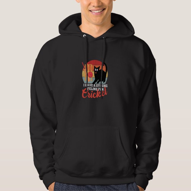 Cricket cat feline cricket fans cat owners men wom hoodie (Front)