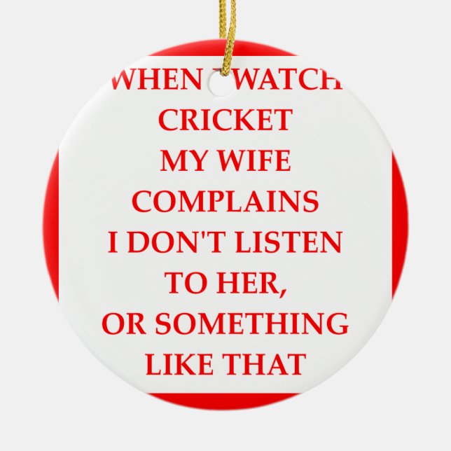 CRICKET CERAMIC TREE DECORATION (Front)