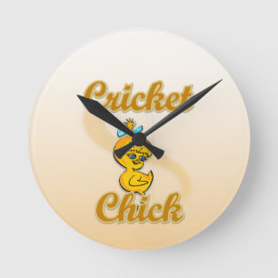 Cricket Chick Round Clock