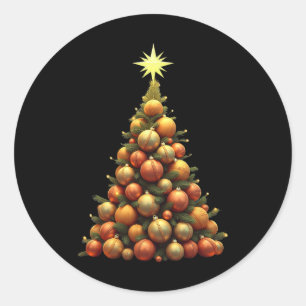 Cricket Christmas Tree Funny Sports Lover For Play Classic Round Sticker