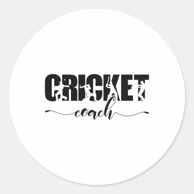 Cricket Coach  Classic Round Sticker (Front)