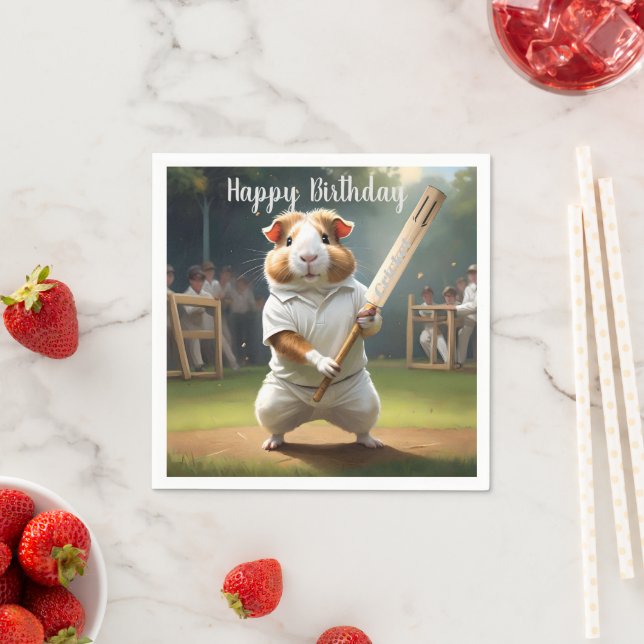 Cricket Craze: The Guinea Pigs Big Match Napkin (Insitu)