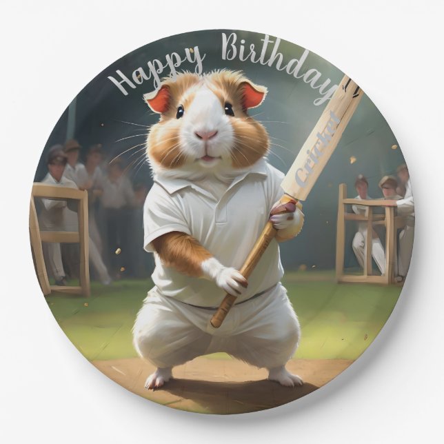 Cricket Craze: The Guinea Pigs Big Match Paper Plate (Front)