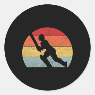 Cricket Cricketer Cricketers Men Women Kids Boys G Classic Round Sticker