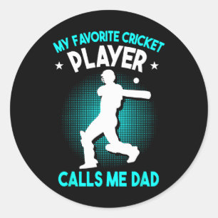 Cricket Dad Cricket Player  Classic Round Sticker
