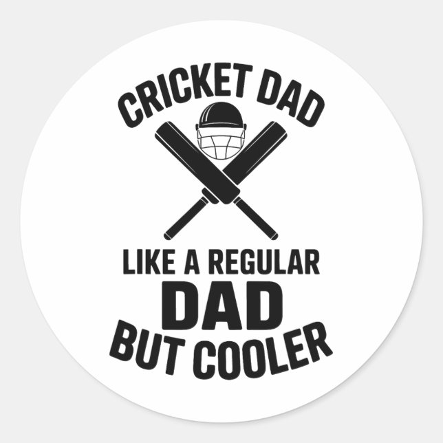 Cricket Dad Funny Cricket 1  Classic Round Sticker (Front)