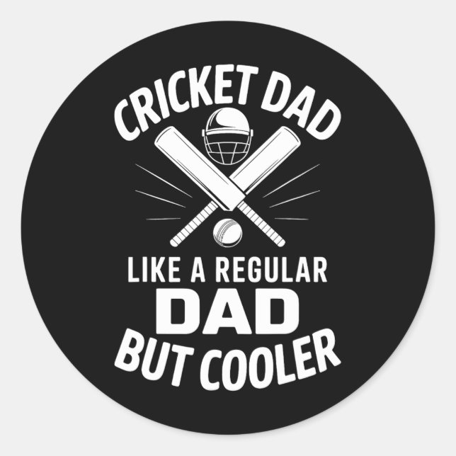 Cricket Dad Funny Cricket  Classic Round Sticker (Front)