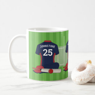 Cricket (dark blue and red ) fan/player coffee mug