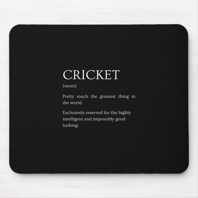 Cricket Definition - Funny Sarcastic Cricket Expla Mouse Mat (Front)