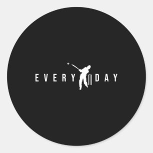 Cricket Every Day Motivation Funny Cricketer Dad  Classic Round Sticker