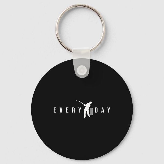 Cricket Every Day Motivation Funny Cricketer Dad  Key Ring (Front)