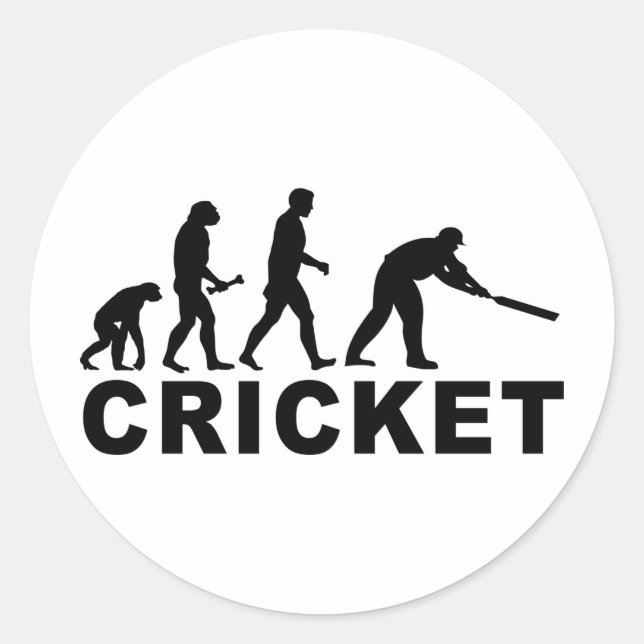 Cricket Evolution Classic Round Sticker (Front)