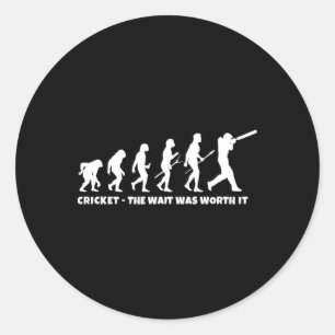 Cricket Evolution For Cricket Sports Player Funny Classic Round Sticker