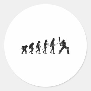 Cricket Evolution Funny Graphic For Player Classic Round Sticker