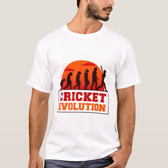 Cricket Evolutionn Funny Sport Fan Cricketer Novel T-Shirt (Front)