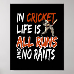 Cricket Fan Apparel Pionate Cricket Player Cricket Poster