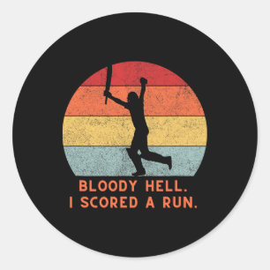 Cricket Fans Cricketers England India Pakistan Fun Classic Round Sticker
