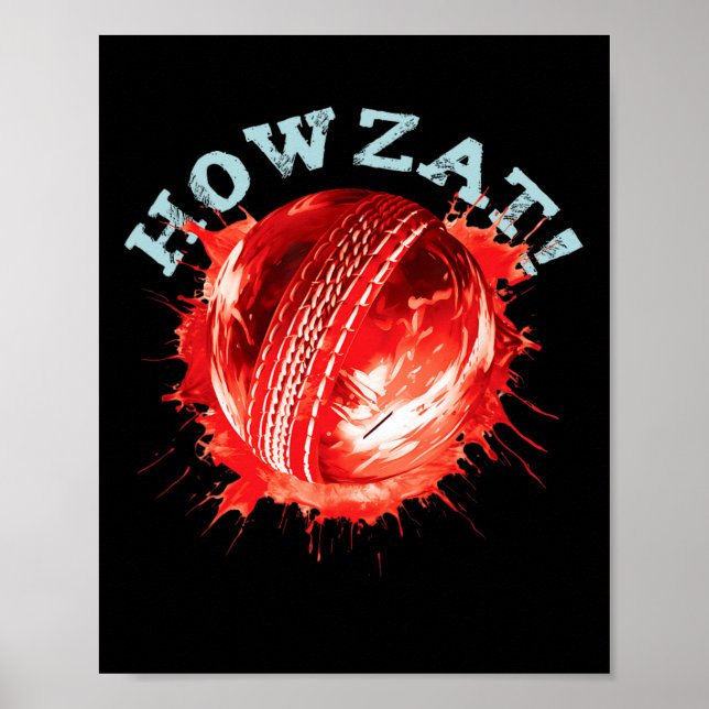 Cricket Fans S Howzat! Cricket Ll S Distressed Eff Poster (Front)