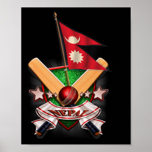 Cricket Flag Of Nepal New Poster