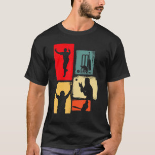Cricket for Cricketer Batsman Bowler Retro Cric T-Shirt