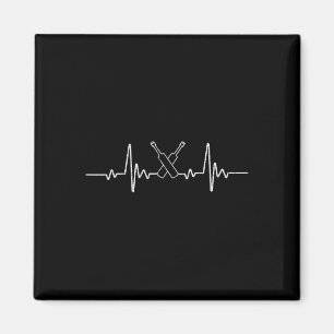 Cricket Game Funny Heartbeat For Player T Lover Gi Magnet