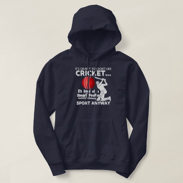 Cricket Game Funny Smart Player  Hoodie (Design Front)