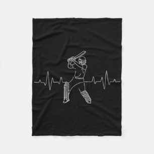 Cricket Game Heartbeat - Tsman Cricketer Bowler Tt Fleece Blanket