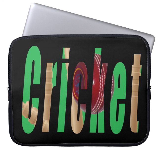 Cricket Game Logo, 15 inch Laptop Sleeve (Front)