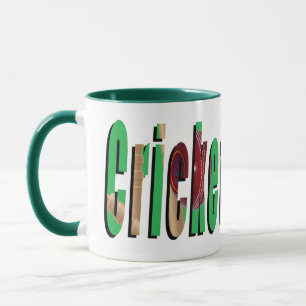 Cricket Game Logo, Green Combo Coffee Mug. Mug