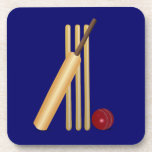 Cricket Game, wicket, ball and bat Coaster<br><div class="desc">Cricket wicket,  bat and ball</div>