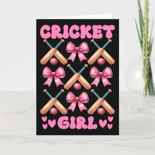 Cricket Girl Player Mom Mama Mothers Day Coquette Card
