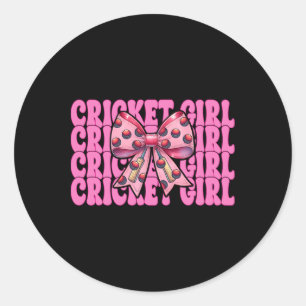 Cricket Girl Player Mom Mama Mothers Day Coquette  Classic Round Sticker