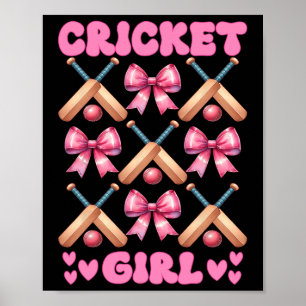 Cricket Girl Player Mom Mama Mothers Day Coquette  Poster