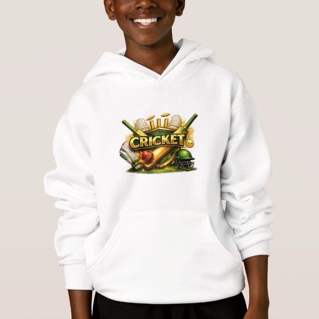 Cricket Gold Emblem Sport Inspired Kids Pullover H (Front)