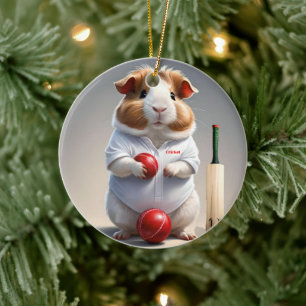 Cricket Guinea Pig, Ceramic Tree Decoration