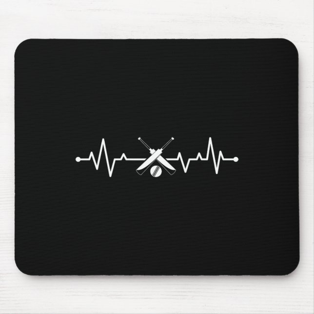Cricket Heartbeat Heart Cricket Player  Mouse Mat (Front)