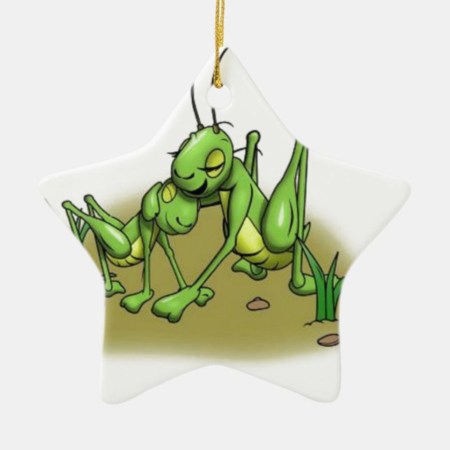 Cricket hug.JPG Ceramic Tree Decoration (Front)