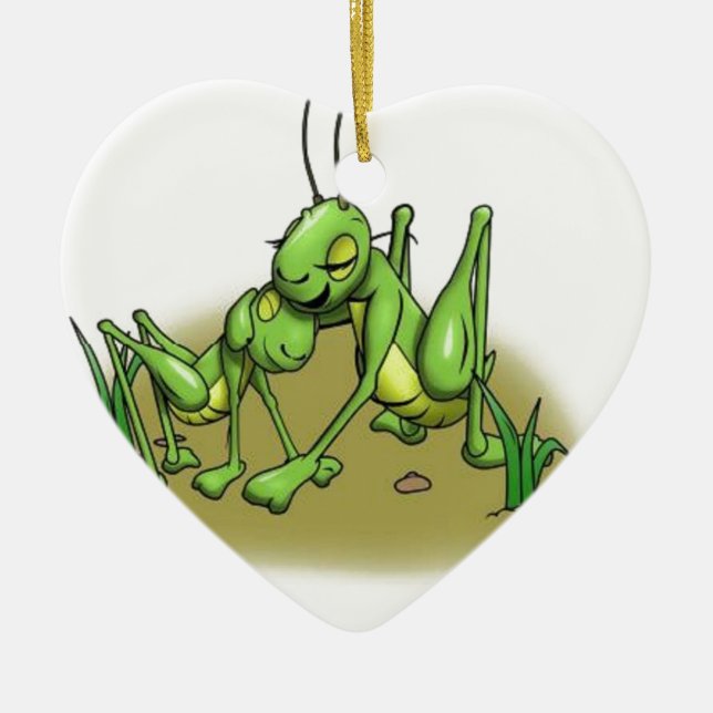 Cricket hug.JPG Ceramic Tree Decoration (Front)