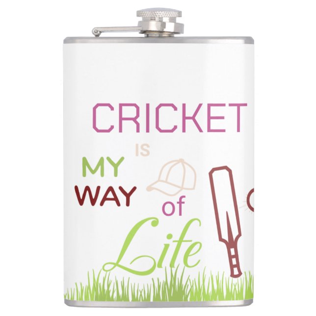 Cricket in my life hip flask (Front)