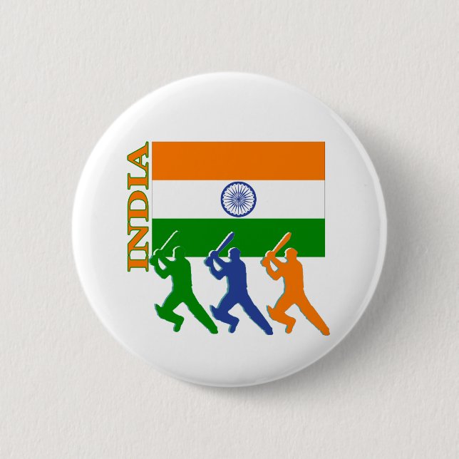 cricket india 6 cm round badge (Front)