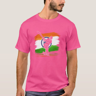 Cricket India Flag Cricket Sport Lover Fan Cricket T-Shirt