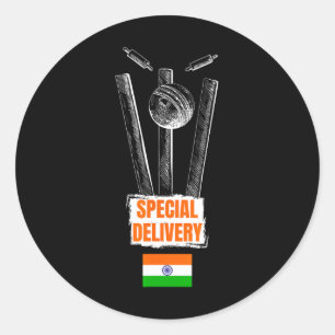 Cricket India Jersey Flag Indian Cricket In Usa  Classic Round Sticker